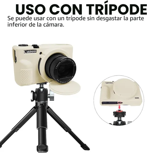 Miniatura 6 de Funda G7X Mark III, Funda Protectora para Cámara Digital Canon Powershot G7X Mark III, Funda de Silicona con Cubierta de Lente Extraíble, Funda