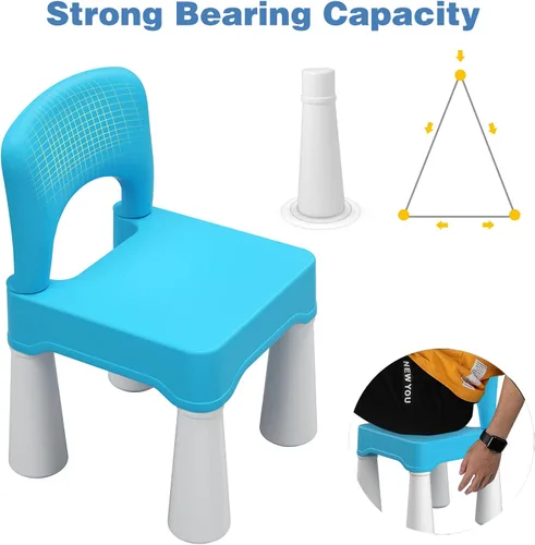 Miniatura 4 de burgkidz Silla de Plástico para Niños Pequeños, Silla para Niños Duradera y Ligera, Asiento de 9.3" de Altura, Uso en Interiores o Exteriores