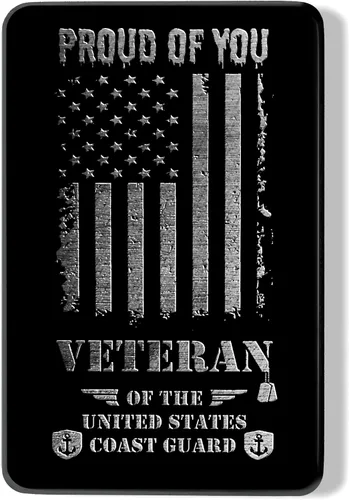 Jolliz Tarjeta grabada con texto en inglés "Thank You For Your Service", regalo para veteranos de la Guardia Costera de Proud Of You, tarjeta de