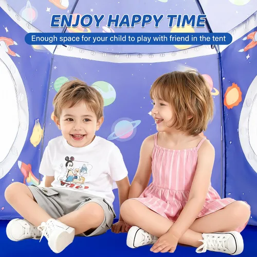 Miniatura 5 de Tienda de campaña de nave espacial para niños, tienda de juegos para niños con castillo de juguete, regalo para bebés niños y niñas de 3, 4, 5, 6, 7