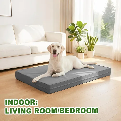 Miniatura 9 de Vonabem Cama Grande para Perro Impermeable Lavable Almohadilla XL para Jaula de 42 pulgadas, Camas para Mascotas de Cuero Duradero para Exteriores