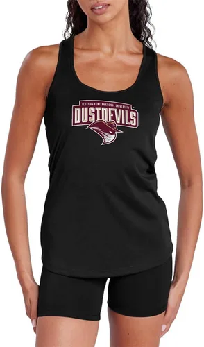 Miniatura 413 de Camiseta deportiva sin mangas oficial de NCAA Collegiate para mujer, con espalda cruzada, colección con logotipo primario