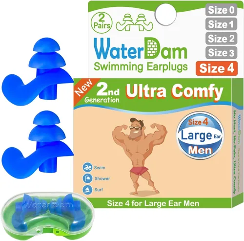 Miniatura 20 de WaterDam A-Series - Tapones de natación para los oídos, ultra cómodos, grandes, impermeables