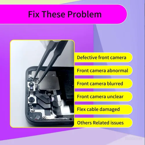 Miniatura 5 de Reemplazo de la cámara frontal para iPhone 11 Pro Max frente al módulo de lente Cable flexible con luz estructurada Receptor de 12MP Reemplazar