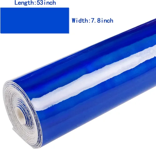 Miniatura 3 de HGUAN Tela de vinilo holográfica de 7.8 x 53 pulgadas, 1 rollo de hojas de piel sintética adecuadas para lazos, aretes de cuero y otros artículos