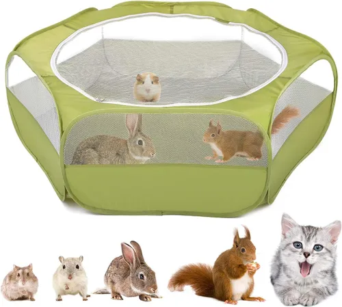 Miniatura 8 de VavoPaw Corralito para Animales Pequeños, Caja de Crianza de Pollos con Tapa Superior, Carpa de Jaula Portátil para Ejercicio al Aire Libre