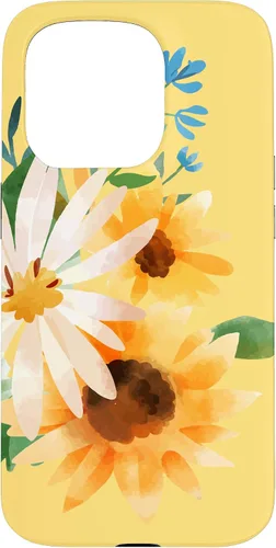 Miniatura 14 de iPhone 16 Yellow Sunflower Vintage Flower Petals Case