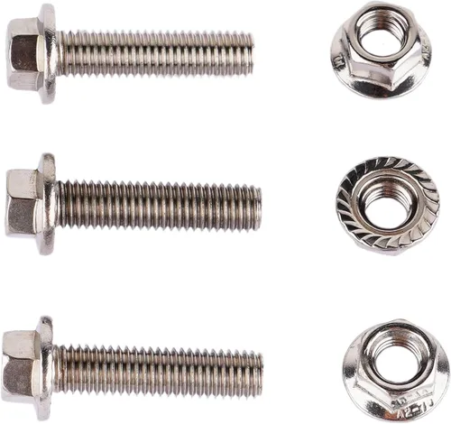 Miniatura 9 de Rwraps Brida y junta de escape de 3 pernos de 2.5 pulgadas, brida de escape de acero inoxidable con pernos y tuercas de brida