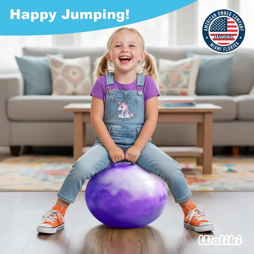 Miniatura 2 de WALIKI Hopper Ball Toy para niñas de 3, 4, 5 o 6 años, pelota de hippity hop, pelota de salto Regalo de cumpleaños genial Morado 18 pulgadas
