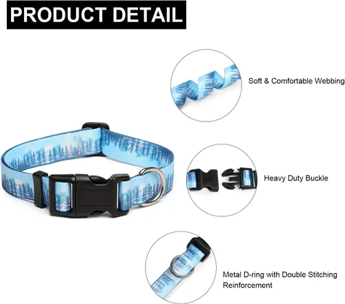 Miniatura 128 de Mercano Collar ajustable para perro, patrones de diseño especial, nailon suave, cómodo y resistente, collar para mascotas para perros pequeños