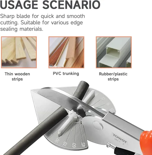 Miniatura 7 de TOWOT Tijera de corte de inglete multiángulo afilada, ajustable de 45 a 135 grados con bloqueo de seguridad, herramientas de mano para cortar