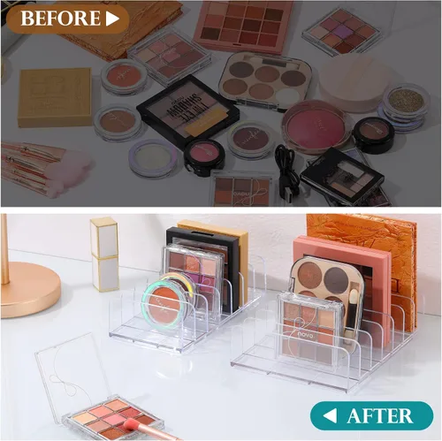 Miniatura 4 de Luxspire Organizador de sombra de ojos acrílica, paquete de 2 organizadores de cajones de maquillaje, organizador de paleta de maquillaje cosmético