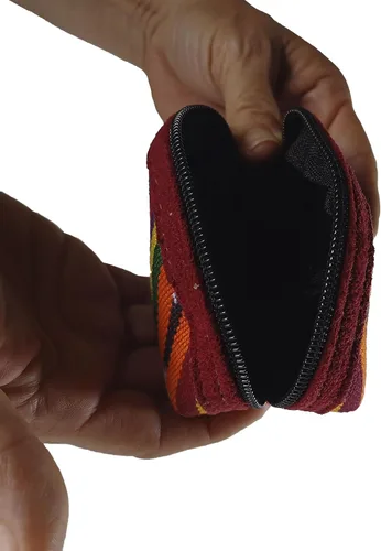 Miniatura 7 de Llavero de tela Maya hecho a mano Pequeña bolsa con cremallera para mujer