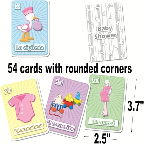 Miniatura 3 de More Fiesta Baby Shower Bingo en español, para 20 jugadores