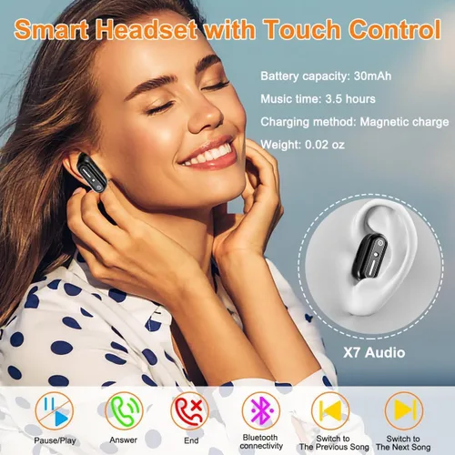 Miniatura 5 de Reloj inteligente con auriculares, 10 reloj de fitness redondo de 1.32 pulgadas, reloj Bluetooth 2 en 1 con paso, calorías, monitor de sueño