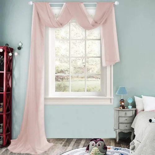 Miniatura 11 de HUTO Cenefas de cortina de gasa transparente blanca para habitación de niñas, bufandas de gasa suave para boda, fiesta, toldo, cama, 216 extra largas