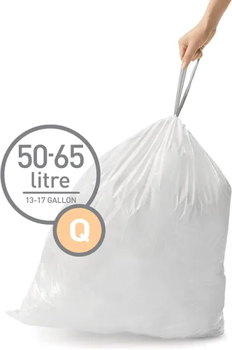 Miniatura 2 de simplehuman Code Q Bolsas de basura con cordón de ajuste personalizadas en paquetes con dispensador, 60 unidades, 50-65 litros / 13.2-17.2 galones
