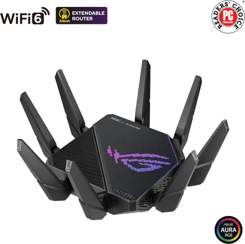 Miniatura 5 de ASUS ROG Rapture GT-AX11000 Pro Enrutador de juegos WiFi 6 extensible de tres bandas, puertos de 10G y 2.5G, ASUS RangeBoost Plus, aceleración