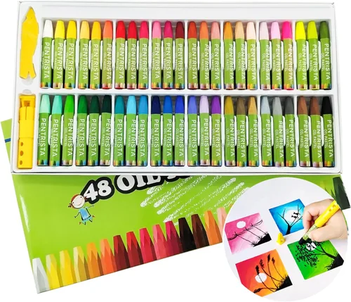 Miniatura 11 de Pasteles al óleo, 12 colores surtidos, juego de pasteles al óleo para actividades en interiores en casa, crayones suaves al óleo para niños