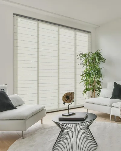 Miniatura 10 de GoDear Design - Persianas verticales ajustables para puertas corredizas, riel extensible de 45.8 a 86 pulgadas de ancho, cortinas de panel