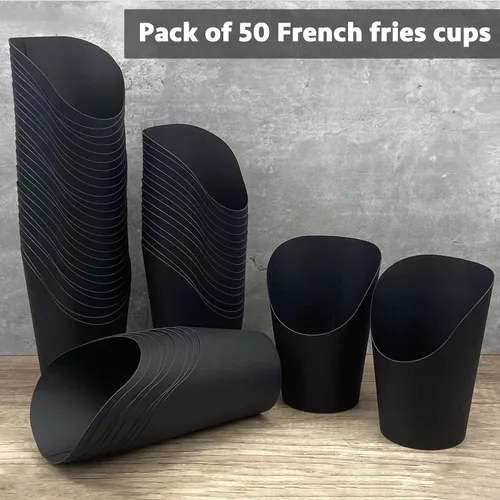 Miniatura 4 de CAMKYDE 50 Piezas Soportes para Papas Fritas, 14oz Vasos de Papel Desechables para Papas Fritas Vasos de Charcutería para Todas las Ocasiones