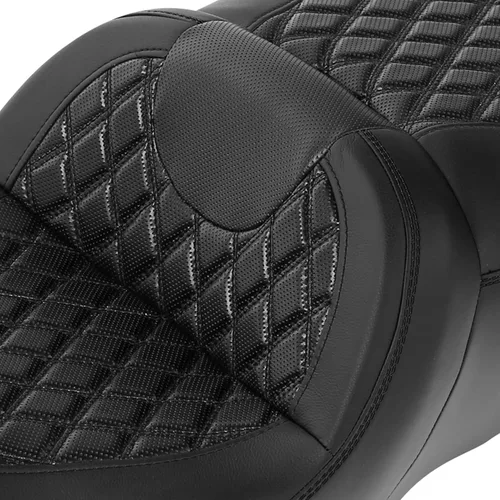 Miniatura 4 de C.C. RIDER Asiento de conductor, piloto y pasajero de una pieza con diamante, asiento de 2 plazas para Harley Touring Road King FLHR, Street Glide
