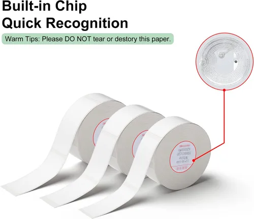 Miniatura 4 de Cintas de etiquetas D11 D110 D101, 6 rollos de 0.59 x 1.96 pulgadas (0.591 x 1.969 in) adaptadas para papel de impresión de etiquetas Niimbot