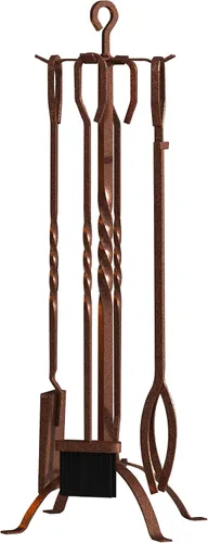 Miniatura 8 de Fire Beauty Juego de 5 herramientas para chimenea, accesorios de chimenea, soporte de herramientas con asas, herramientas para decoración