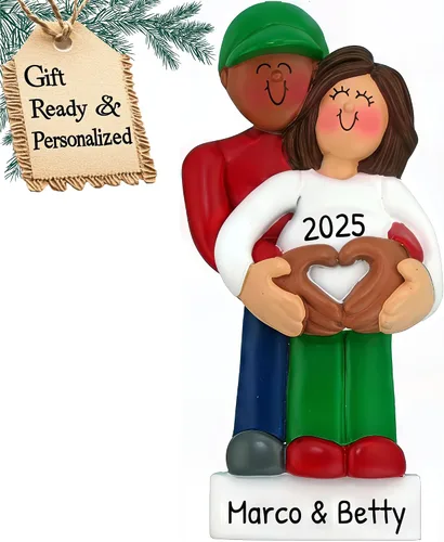 Miniatura 21 de Adorno personalizado para bebé 2025 – Regalos de embarazo personalizados para futura mamá, adorno de Navidad embarazada 2025, regalos para nuevas