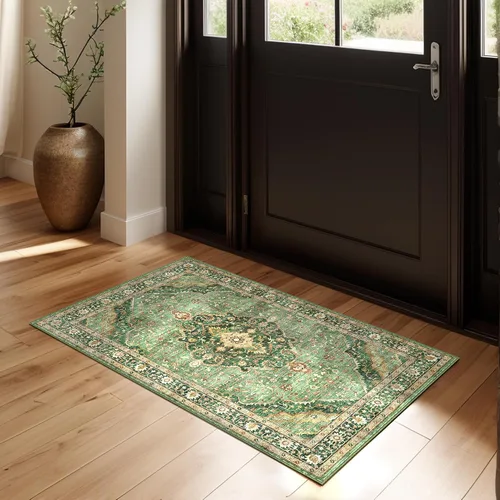 Miniatura 27 de Alfombras de área de 5 x 8 pies para dormitorio, alfombra lavable de 5 x 8, alfombra vintage grande, antideslizante, alfombra bohemia para sala