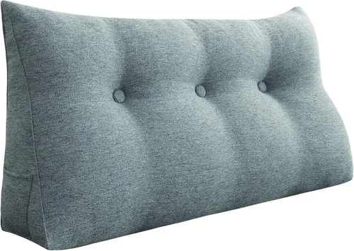 Miniatura 34 de Almohada de cuña gruesa de 14 libras tamaño King para cabecero, posicionador de cuerpo, almohada de lectura triangular para sentarse en la cama
