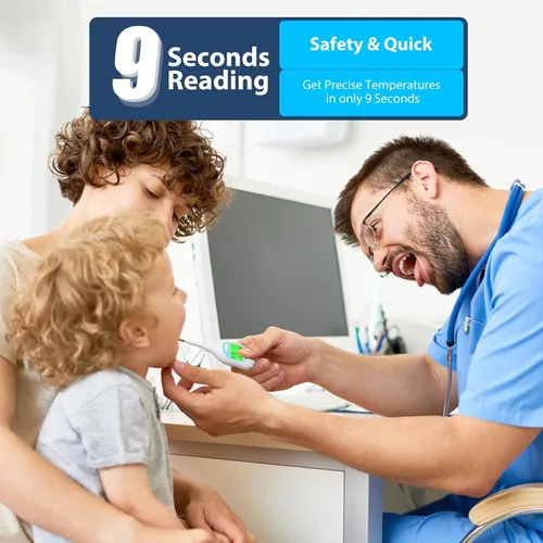 Miniatura 8 de Boncare Termómetro corporal basal de 9 segundos para ovulación, termómetro oral para adultos y niños, termómetro rectal preciso, con alarma