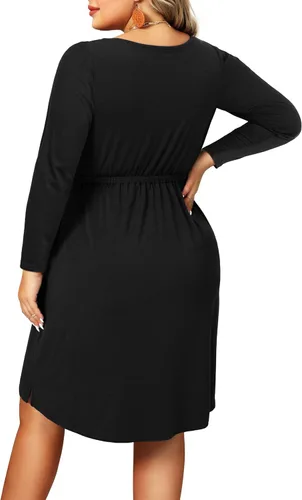 Miniatura 31 de Holipick Vestidos de verano para mujer, talla grande, casual, con bolsillos, acampanado, con botones, sin mangas, cuello en V