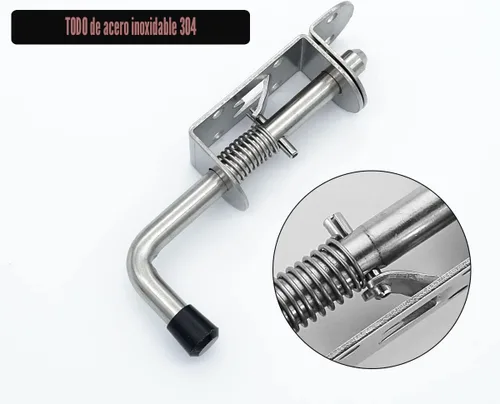 Miniatura 4 de JQK Pasador de pestillo con resorte, perno de barril de acero inoxidable 304 grueso de 0.079 in, cerradura de puerta de 5 pulgadas con acabado