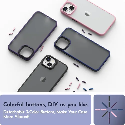 Miniatura 7 de Funda compatible con iPhone 14 con protector de pantalla, cuerpo completo, a prueba de golpes, con protector de cámara, translúcido mate, funda