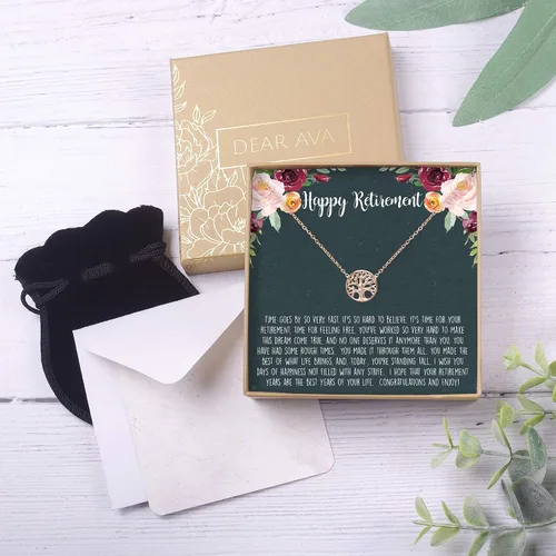 Miniatura 4 de Collar de jubilación Tarjeta con mensaje sincero y regalo de joyería de colegascompañeros de trabajo