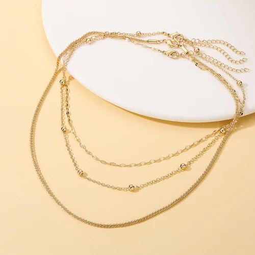 Miniatura 4 de WEDDINEN Juego de collares de oro en capas para mujer, collar de cadena delicado, simple, multicapa, ajustable, moderno