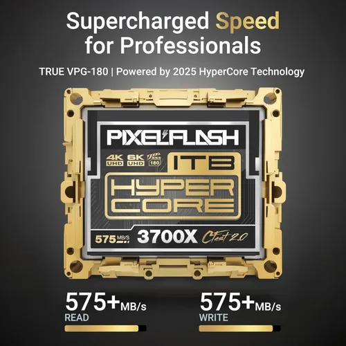 Miniatura 2 de PixelFlash Tarjeta CFast 2.0 de 1 TB 3700X HyperCore 575MB/s SATA3 VPG180, tarjeta CFast para cámaras fotográficas y cámaras DSLR cinematográficas