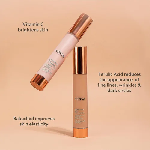 Miniatura 6 de YENSA Base de maquillaje de suero – Base de cobertura completa súper sedosa enriquecida con péptidos, vitamina C y ácido ferúlico para ayudar a 34