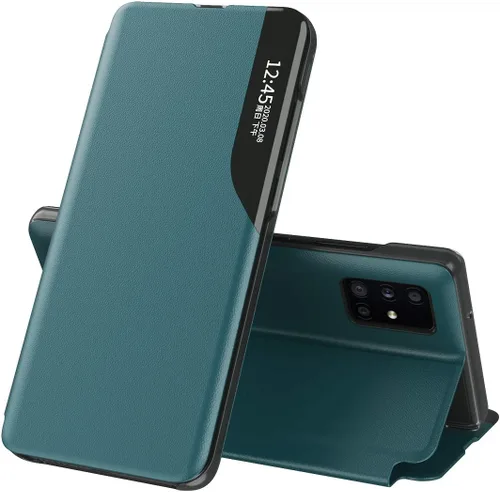 Miniatura 18 de Funda para Samsung Galaxy A71, Galaxy A71 Funda de piel transparente con función atril magnética con función atril, para mujeres y hombres, a prueba