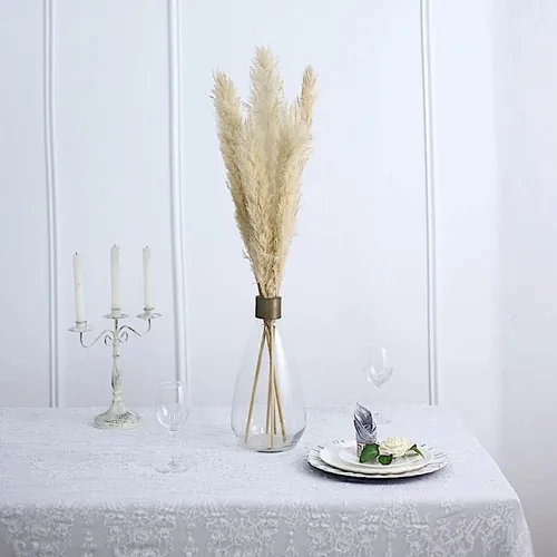 Miniatura 7 de BalsaCircle - 6 tallos de trigo de 49 pulgadas, planta seca de hierba natural de las pampas, boda, fiesta, eventos, recepción, decoración del hogar
