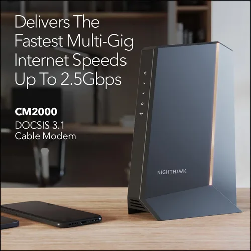 Miniatura 2 de NETGEAR Nighthawk Multi-Gig Cable Modem (CM2000) - Compatible con todos los proveedores de cable, incluyendo Xfinity, Spectrum, Cox - para planes