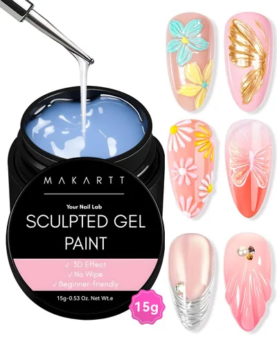 Miniatura 9 de Makartt Arte de Uñas en Gel 3D: Gel de Escultura 3D para Arte de Uñas, Polvo de Uñas Cromado Espejo, Esmaltes en Gel, Tallado, Pintura Metálica 3D