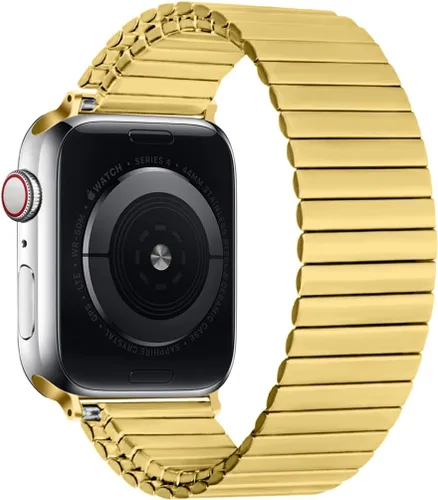 Miniatura 6 de Correa elástica de acero inoxidable compatible con Apple Watch Series 6/5/4/3/2/1 SE, 1.614 in/1.772 in/1.654 in/1.496 in/1.575 in/1.732 in, cierre
