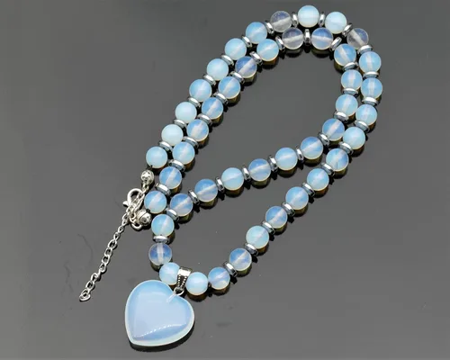 Miniatura 84 de Colgante de corazón de aventurina natural, Collar de cuentas de aventurina genuina, Collar de piedra verde, Collar de piedras preciosas, Cuentas