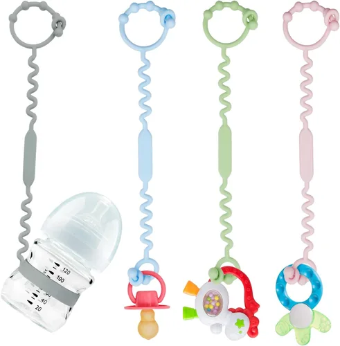 Miniatura 15 de Correas de juguete para bebé, correas de juguete de silicona para cochecito, correas de seguridad de juguete para juguete, correas para taza