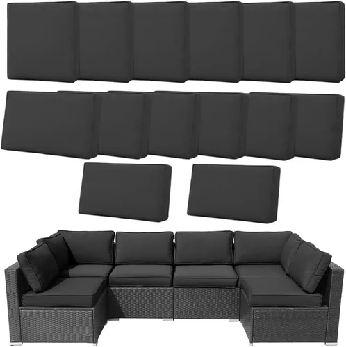 Miniatura 16 de 14 Fundas de Cojines para Exteriores de Repuesto Lavables Impermeables Resistentes a UV con Cremallera para Sofá de 6 Plazas Fundas Deslizantes
