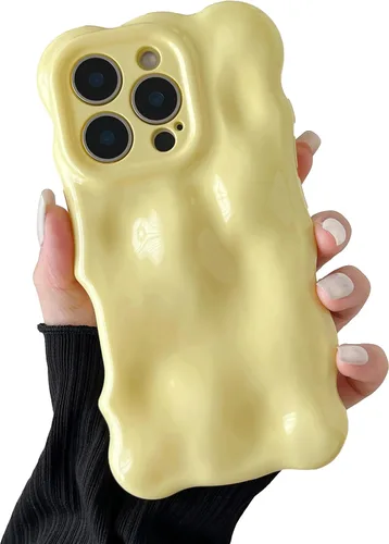 Miniatura 38 de XIZYO Funda para iPhone 13 de 6.1 pulgadas, bonito patrón de ondas, estético, 3D, rizado, ondulado, chapado en purpurina, para mujeres y niñas, Azul