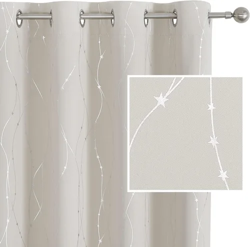 SMILE WEAVER Cortinas opacas color crema de 45 pulgadas de largo para sala de estar, oscurecimiento de habitación, cortinas suaves y gruesas que