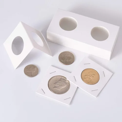 Miniatura 6 de 300 piezas de cartón para monedas, surtido mega abatible, 2 x 2 pulgadas para colección de monedas (6 tamaños)